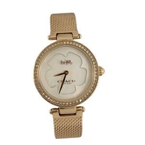 Coach Women’s Park Mother of Pearl Dial Rose Gold Mesh Watch
